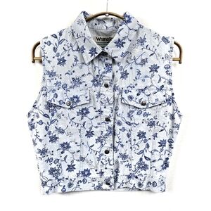 Vintage Wrangler Sleeveless Floral Jean Jacket Size Small